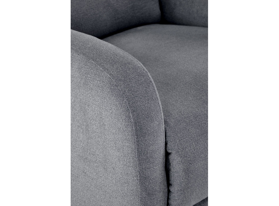 Elektrické polohovací křeslo CARINIO - čalouněné látkou - popelavě šedé