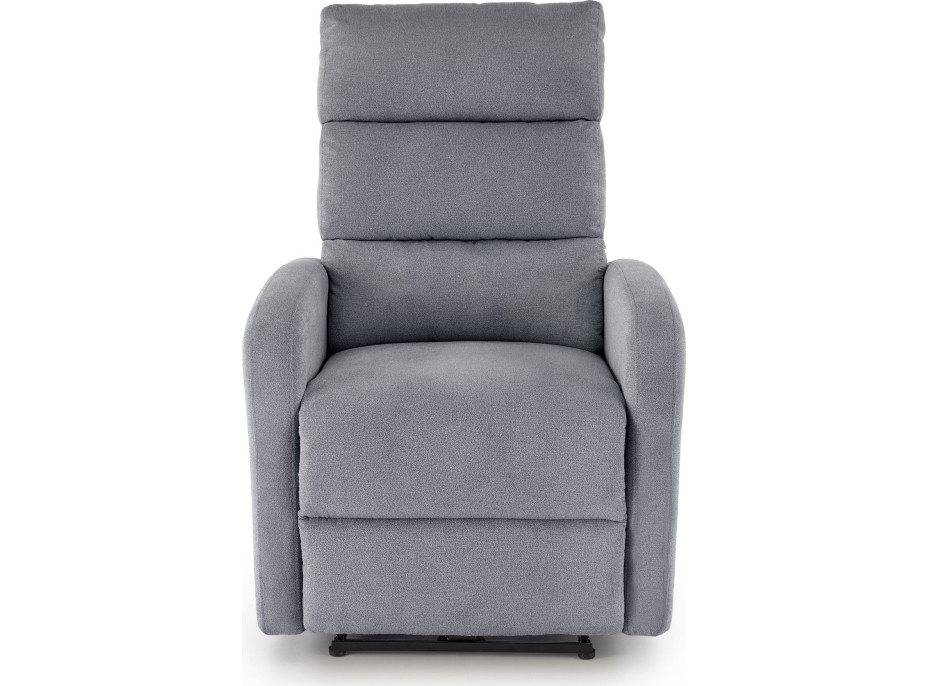 Elektrické polohovací křeslo CARINIO - čalouněné látkou - popelavě šedé