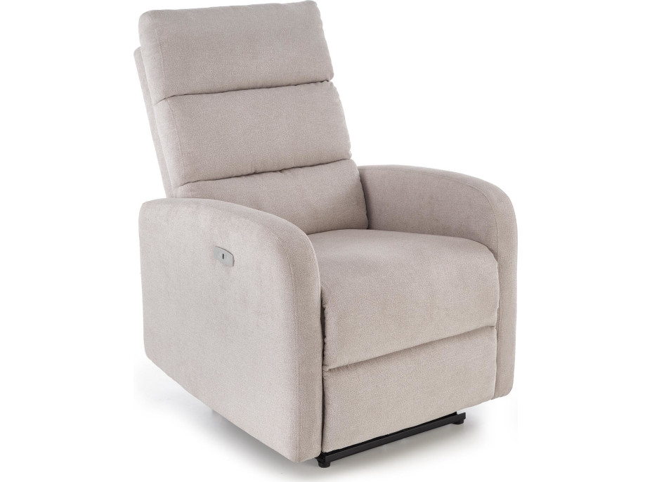 Elektrické polohovací křeslo CARINIO - čalouněné látkou - béžové