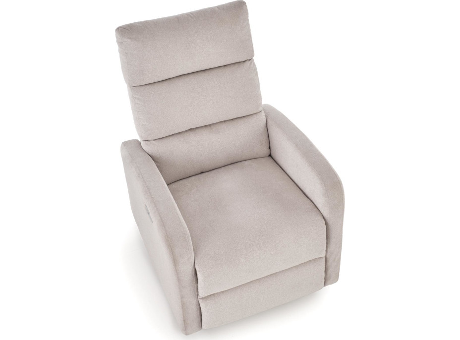 Elektrické polohovací křeslo CARINIO - čalouněné látkou - béžové