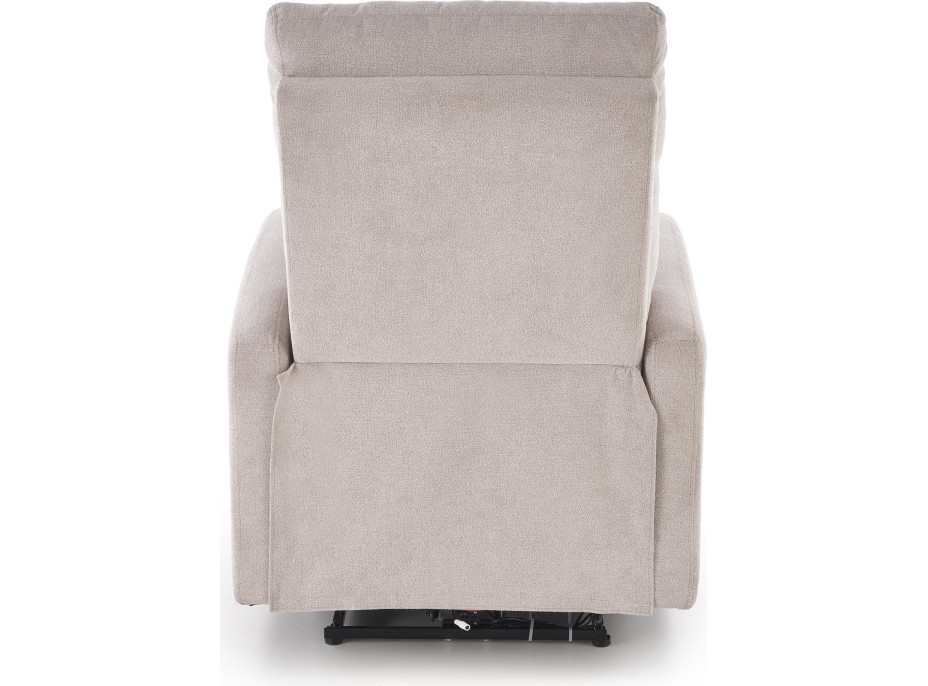 Elektrické polohovací křeslo CARINIO - čalouněné látkou - béžové