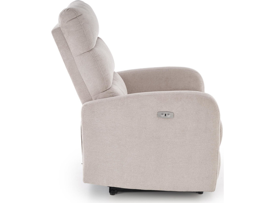 Elektrické polohovací křeslo CARINIO - čalouněné látkou - béžové