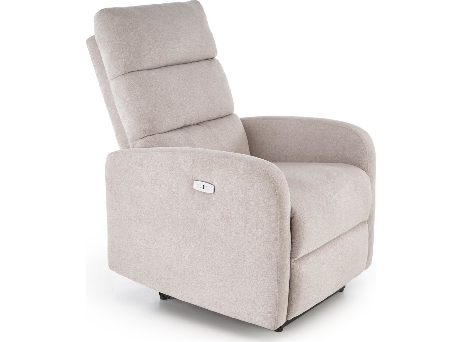 Elektrické polohovací křeslo CARINIO - čalouněné látkou - béžové