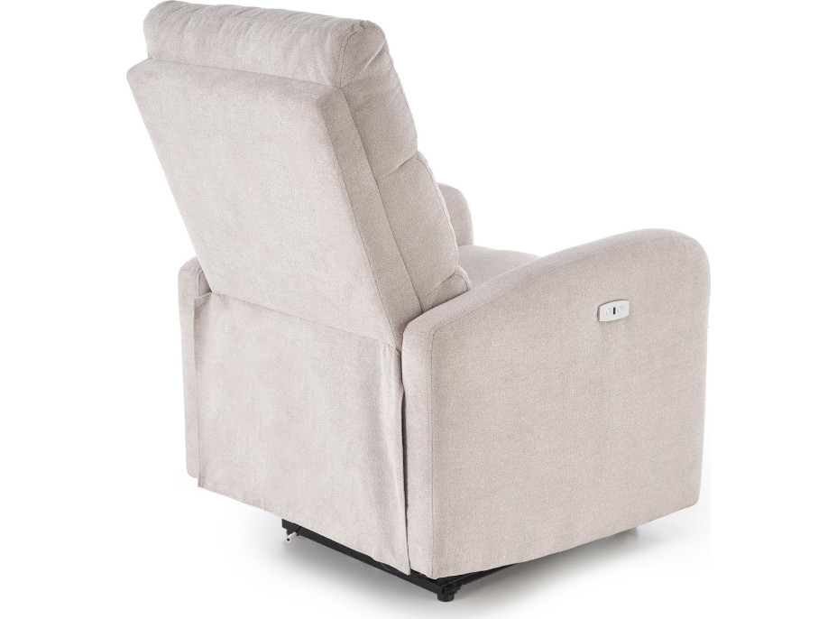 Elektrické polohovací křeslo CARINIO - čalouněné látkou - béžové