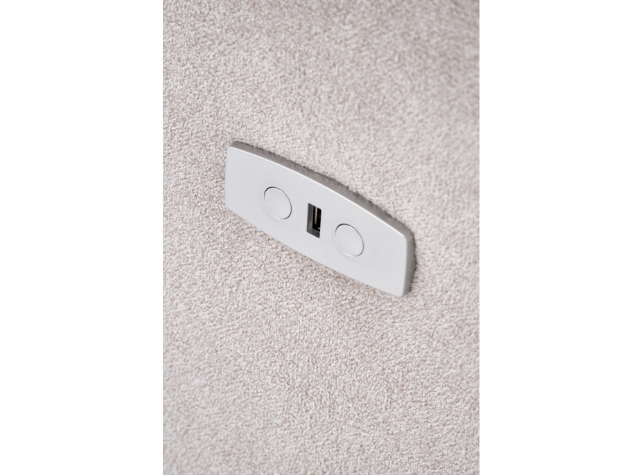 Elektrické polohovací křeslo CARINIO - čalouněné látkou - béžové