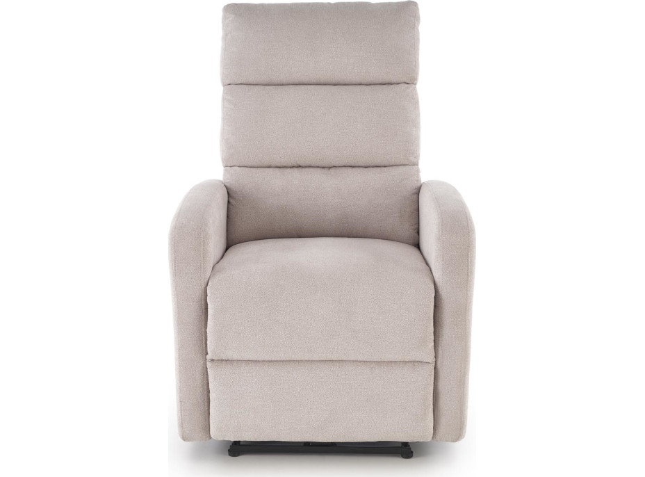 Elektrické polohovací křeslo CARINIO - čalouněné látkou - béžové