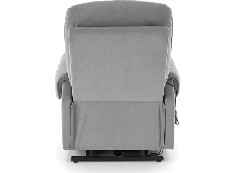 Elektrické polohovací křeslo HORTON - čalouněné látkou - popelavě šedé