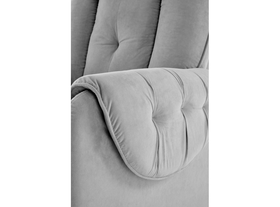 Elektrické polohovací křeslo HORTON - čalouněné látkou - popelavě šedé