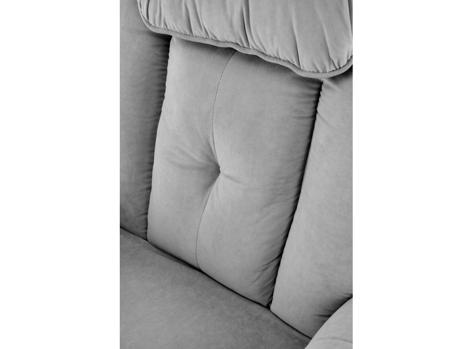 Elektrické polohovací křeslo HORTON - čalouněné látkou - popelavě šedé