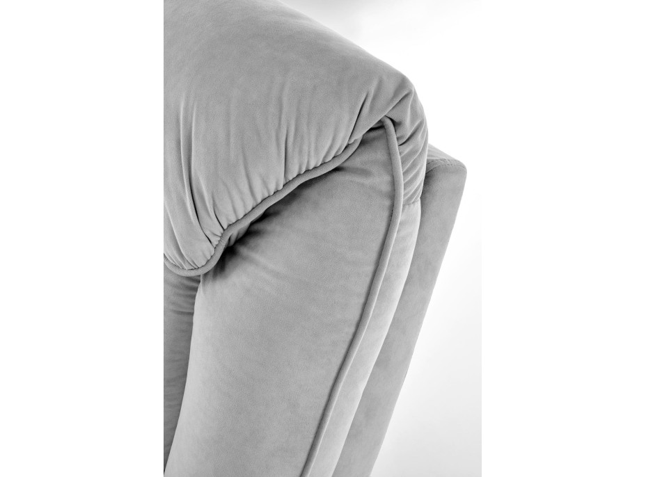 Elektrické polohovací křeslo HORTON - čalouněné látkou - popelavě šedé