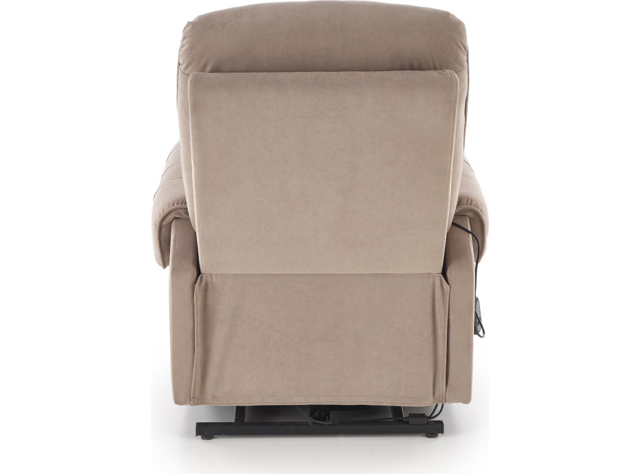 Elektrické polohovací křeslo HORTON - čalouněné látkou - béžové