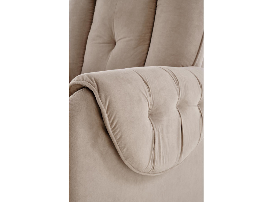 Elektrické polohovací křeslo HORTON - čalouněné látkou - béžové