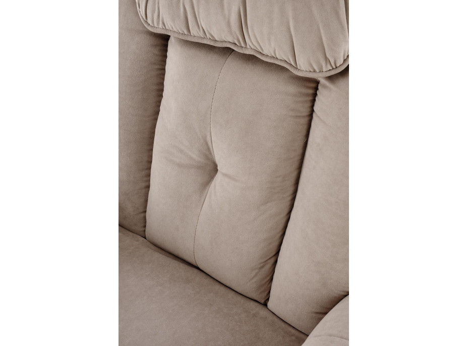 Elektrické polohovací křeslo HORTON - čalouněné látkou - béžové