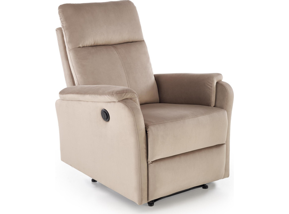 Elektrické polohovací křeslo CROCUS - čalouněné látkou - béžové