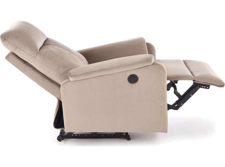Elektrické polohovací křeslo CROCUS - čalouněné látkou - béžové
