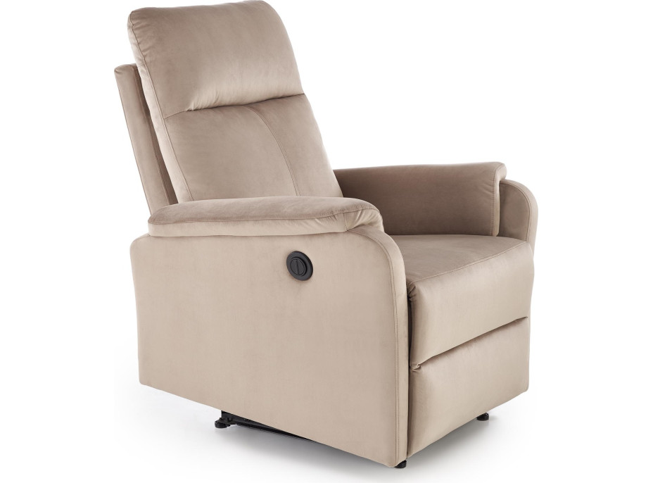 Elektrické polohovací křeslo CROCUS - čalouněné látkou - béžové