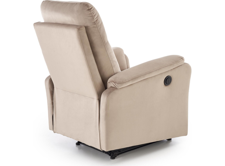 Elektrické polohovací křeslo CROCUS - čalouněné látkou - béžové