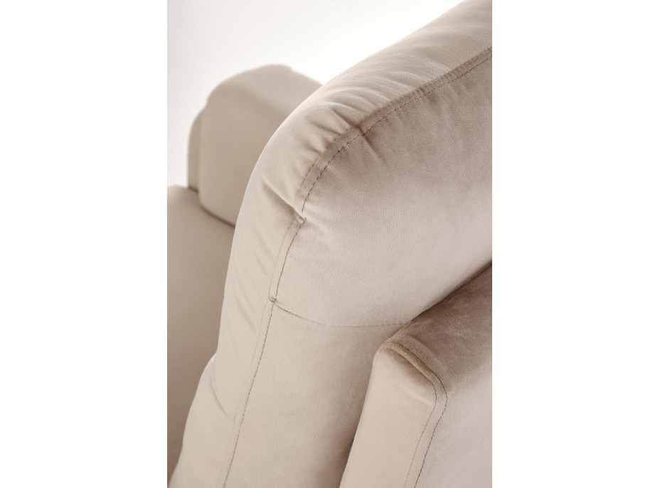 Elektrické polohovací křeslo CROCUS - čalouněné látkou - béžové