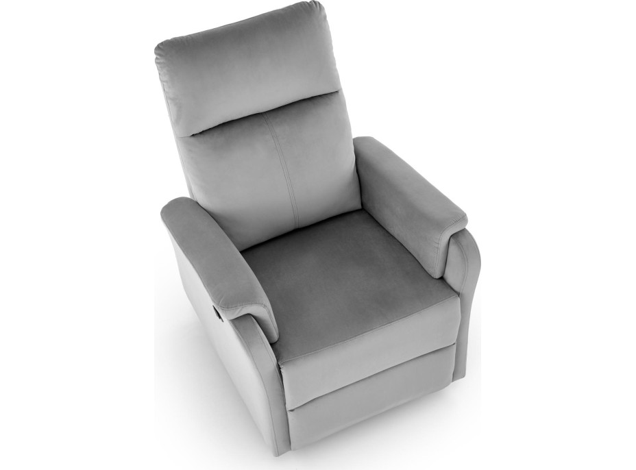 Elektrické polohovací křeslo CROCUS - čalouněné látkou - popelavě šedé