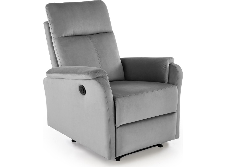 Elektrické polohovací křeslo CROCUS - čalouněné látkou - popelavě šedé