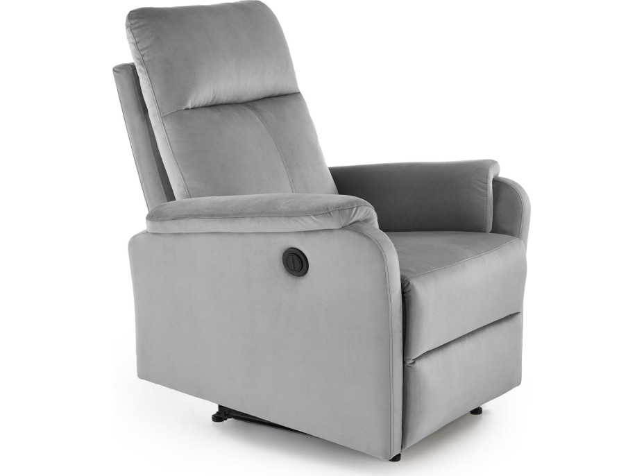 Elektrické polohovací křeslo CROCUS - čalouněné látkou - popelavě šedé