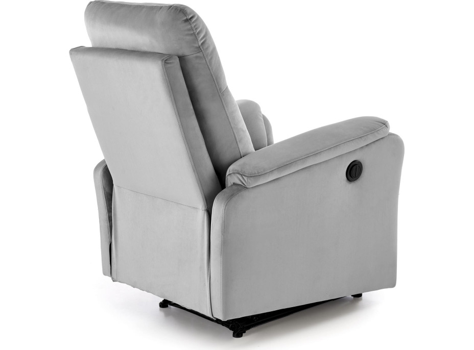 Elektrické polohovací křeslo CROCUS - čalouněné látkou - popelavě šedé