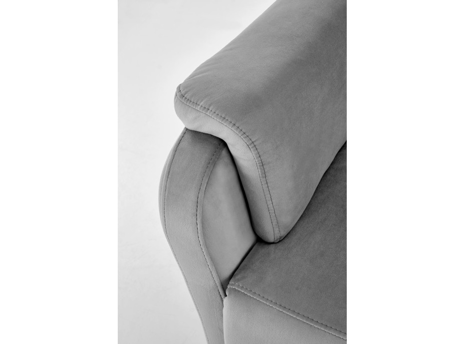 Elektrické polohovací křeslo CROCUS - čalouněné látkou - popelavě šedé