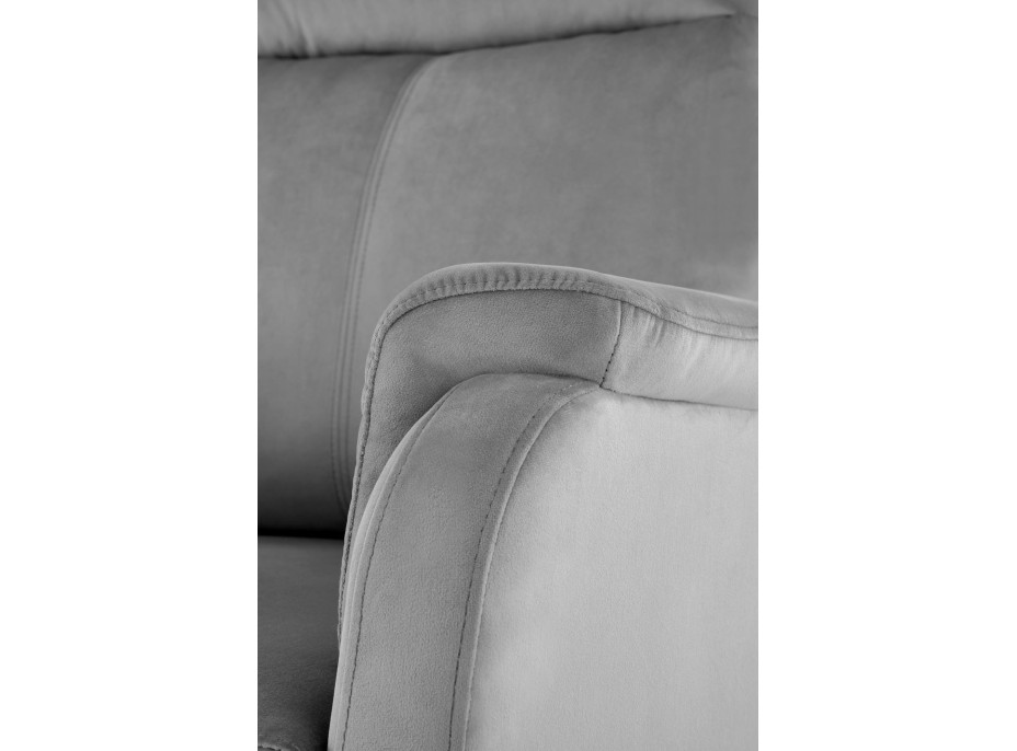 Elektrické polohovací křeslo CROCUS - čalouněné látkou - popelavě šedé