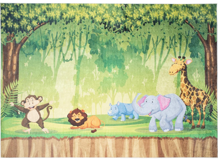 Dětský koberec EMMA - Zvířátka v džungli, 80x150 cm