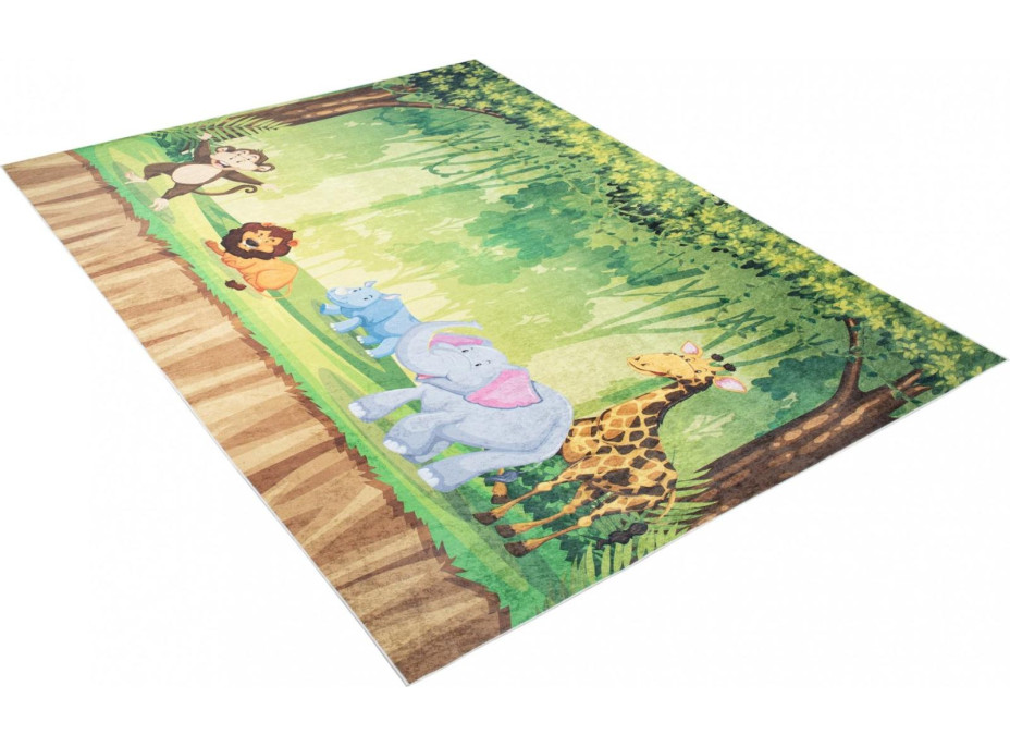 Dětský koberec EMMA - Zvířátka v džungli, 80x150 cm