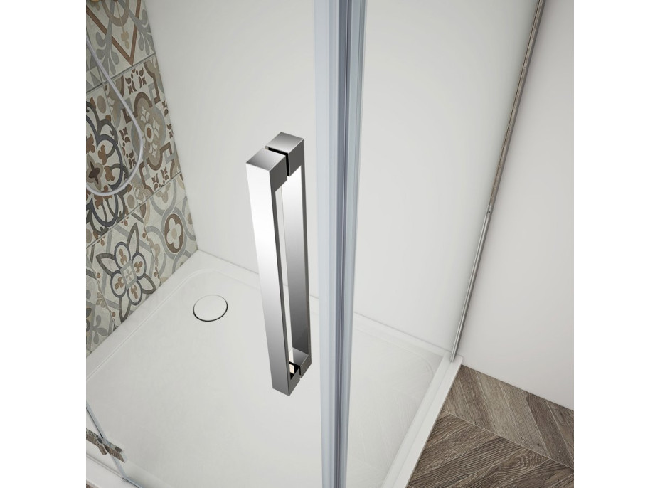 Gelco TRINITY CHROME obdélníkový sprchový kout 900x800mm, rohový vstup, čiré sklo GT2280-90C-CH