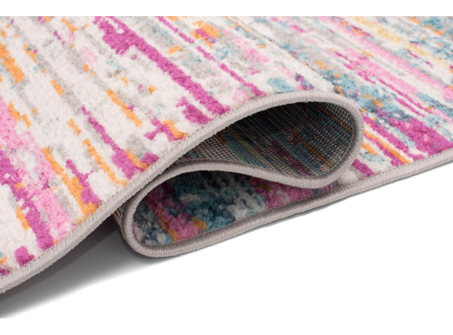 Kusový koberec AZUR static - šedý/růžový/modrý, 120x170 cm