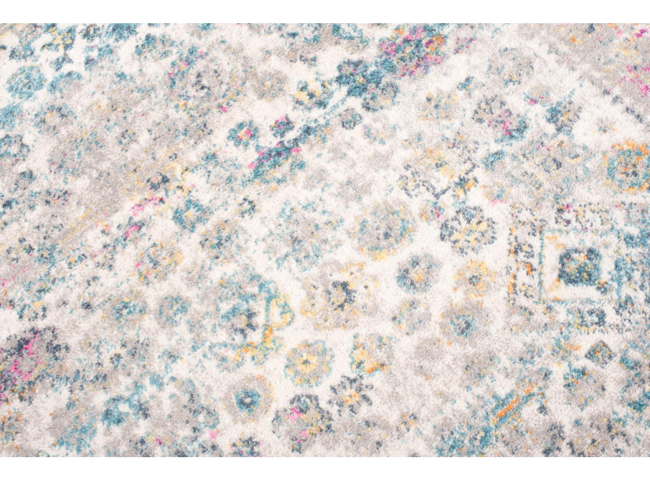 Kusový koberec AZUR vintage - šedý/růžový/modrý, 60x100 cm