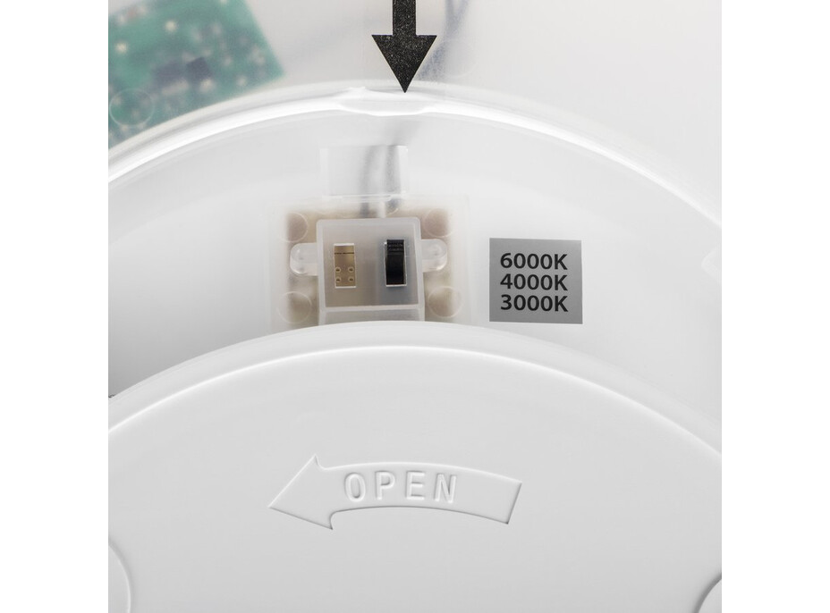 KANLUX AZPO stropní LED svítidlo, ø 225mm, 11, 8W, 3000/4000/6000K, IP54, bílá 31512