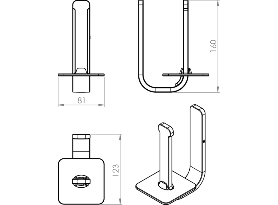 Gedy OUTLINE držák toaletního papíru rezervní, černá mat 3224214