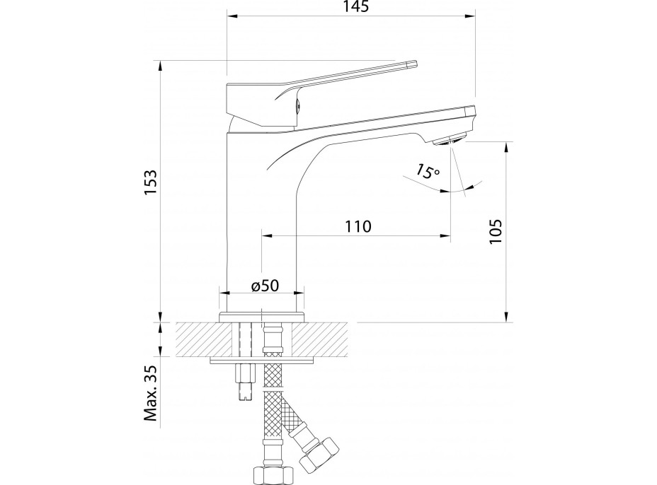 Aqualine SINTRA stojánková umyvadlová baterie, černá mat SX002B