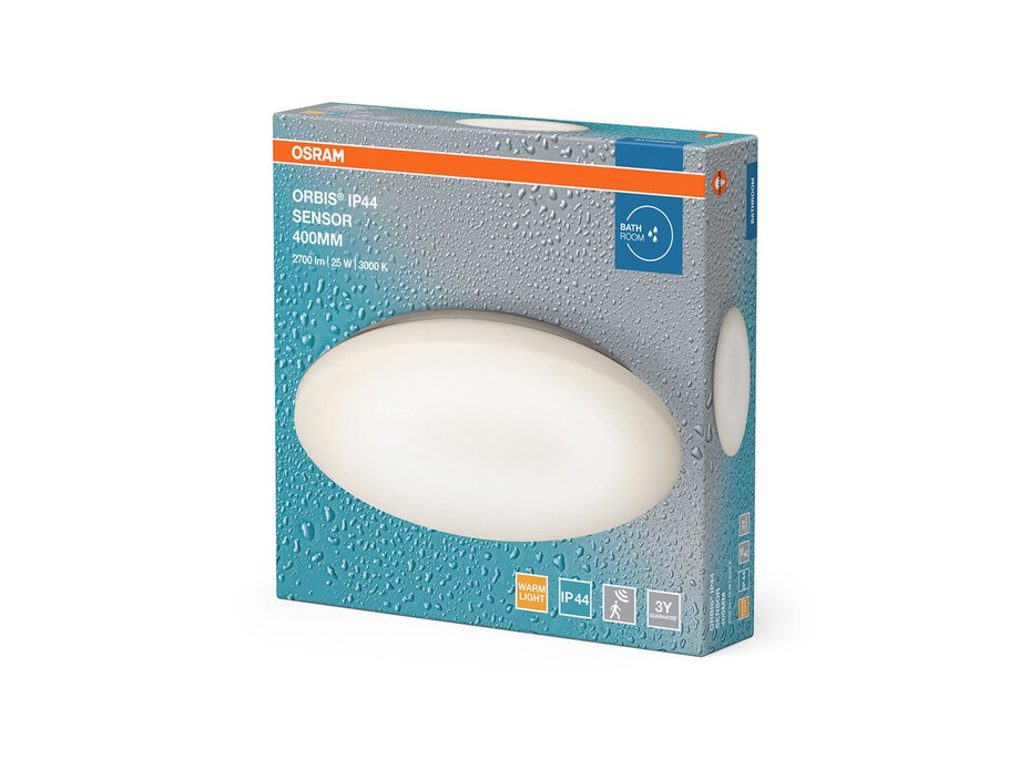 OSRAM ORBIS koupelnové stropní svítidlo, ø 400mm, senzor, OSRAM, 2700lm, 25W, IP44 AC36061022M