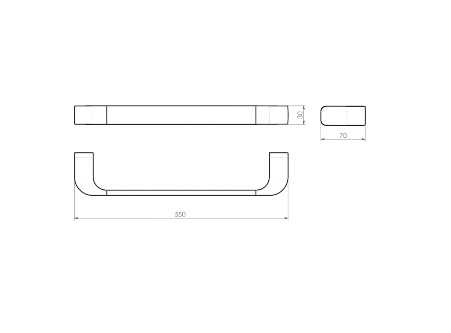 Gedy OUTLINE držák ručníků 550mm, černá mat 32215514