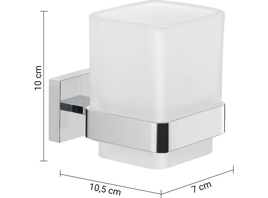Gedy ELBA sklenka, mléčné sklo, chrom A01013