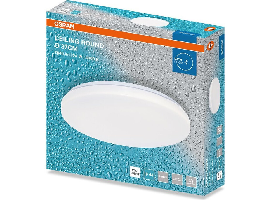 OSRAM Koupelnové stropní svítidlo, ø 325mm, OSRAM, 2640lm, 24W, 4000K, IP44 AC832790055
