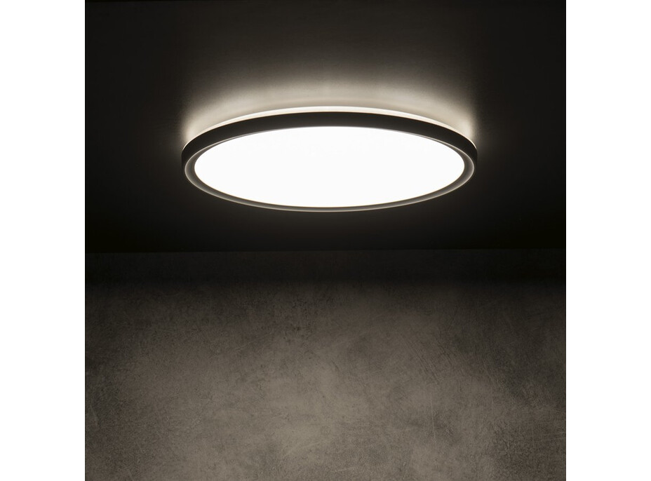 KANLUX AZPO stropní LED svítidlo, ø 225mm, 11, 8W, 3000/4000/6000K, IP54, černá mat 31513