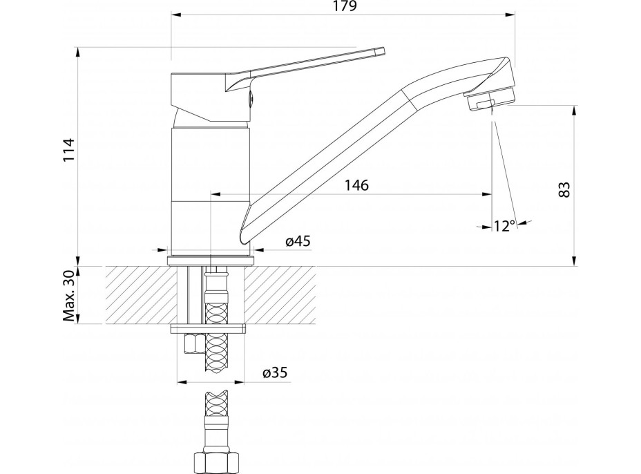 Aqualine SINTRA umyvadlová baterie s otočnou hubicí, černá mat SX001B