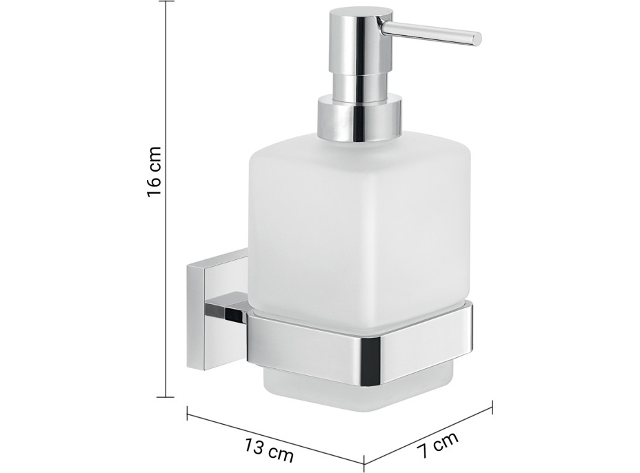 Gedy ELBA dávkovač mýdla, mléčné sklo, chrom A08113