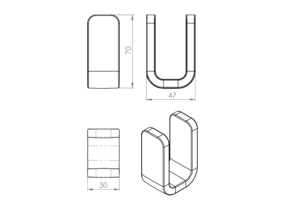Gedy OUTLINE háček, chrom 322613
