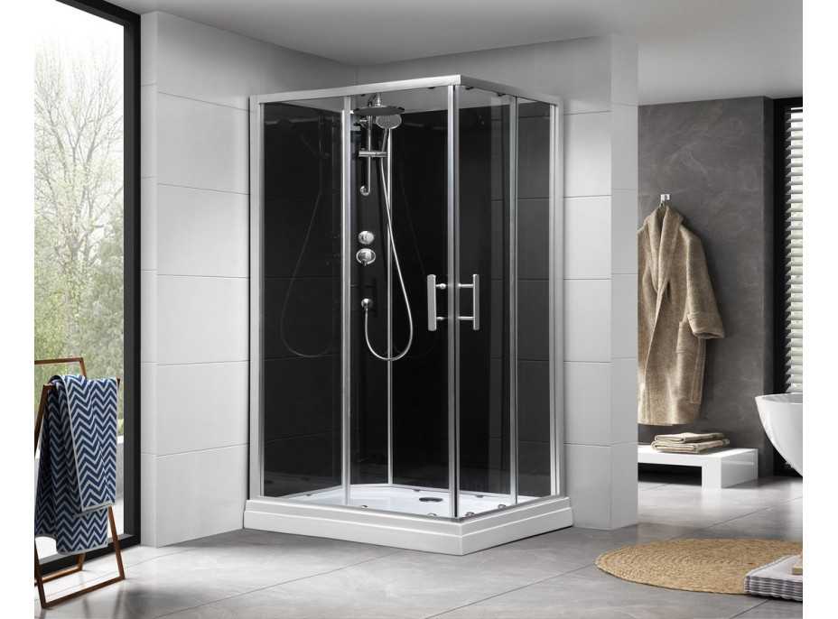 Aqualine GRANVIK obdélníkový sprchový box 800x1200x2180mm, čiré sklo GG80X120