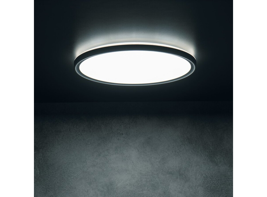 KANLUX AZPO stropní LED svítidlo, ø 420mm, 22W, 3000/4000/6000K, IP54, černá mat 31517