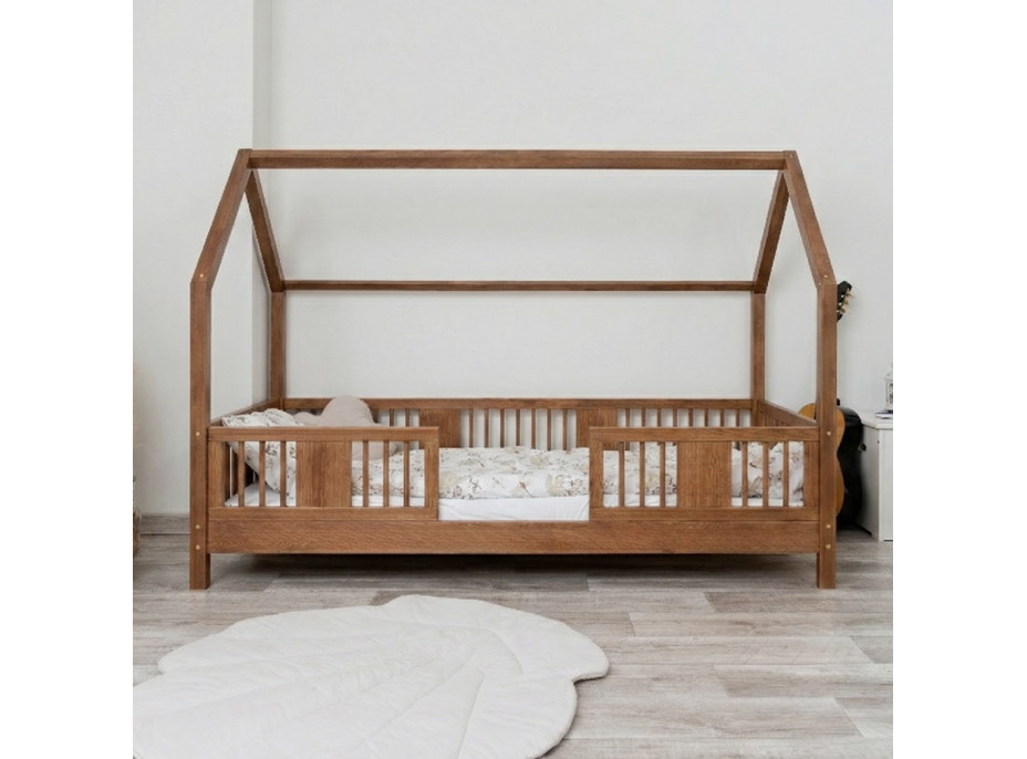 Dětská domečková postel z masivu borovice LUNA L 10 - 200x90 cm