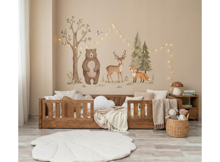 Dětská Montessori postel z masivu borovice NIKO - 160x80 cm