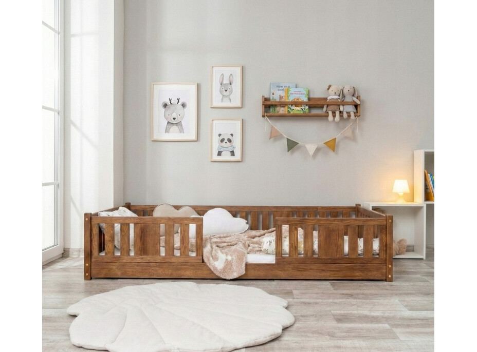 Dětská Montessori postel z masivu borovice NIKO - 160x80 cm