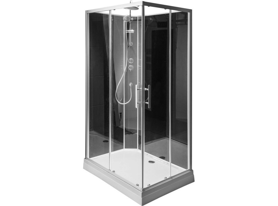 Aqualine GRANVIK obdélníkový sprchový box 800x1200x2180mm, čiré sklo GG80X120